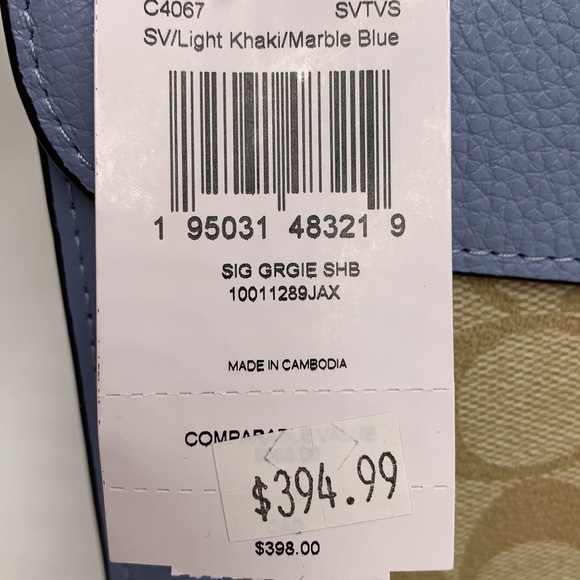 COACH Georgie Shoulder Bag In Signature Canvas 
Silver/Light Khaki/Marble Blue - Picture 16 of 16